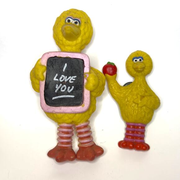 Vintage Retro Sesame Street Muppet 4" Big Bird I Love You Refrigerator Magnet - Picture 1 of 3